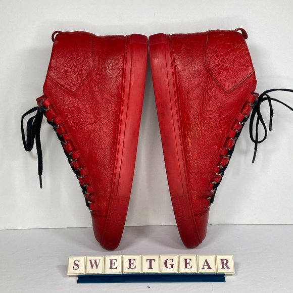 Balenciaga Arena High Creased Leather Red - Picture 8 of 16